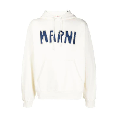 MARNI FW22 Yellow Crewneck Sweatshirt with Letter Logo Applique FUMU0074P5USCU55CLR10