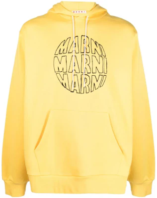 MARNI FW23 Logo Print Hoodie Banana Yellow Long Sleeve Sweatshirt USCV82FUMU-0073P9-CLY56 Buy MARNI FW23 Logo Print Hoodie Banana Yellow Long Sleeve Sweatshirt USCV82FUMU-0073P9-CLY56
