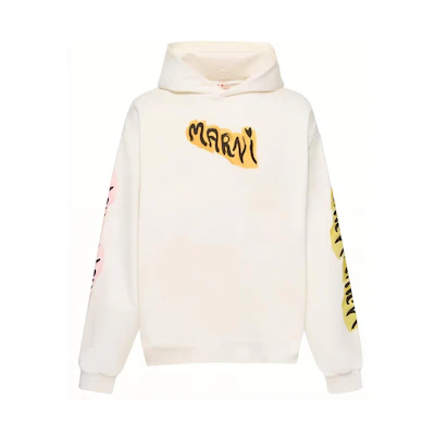 Marni FW23 White Pullover Sweatshirt with Letter Print FUMU0067PD-USCV51-GLW02