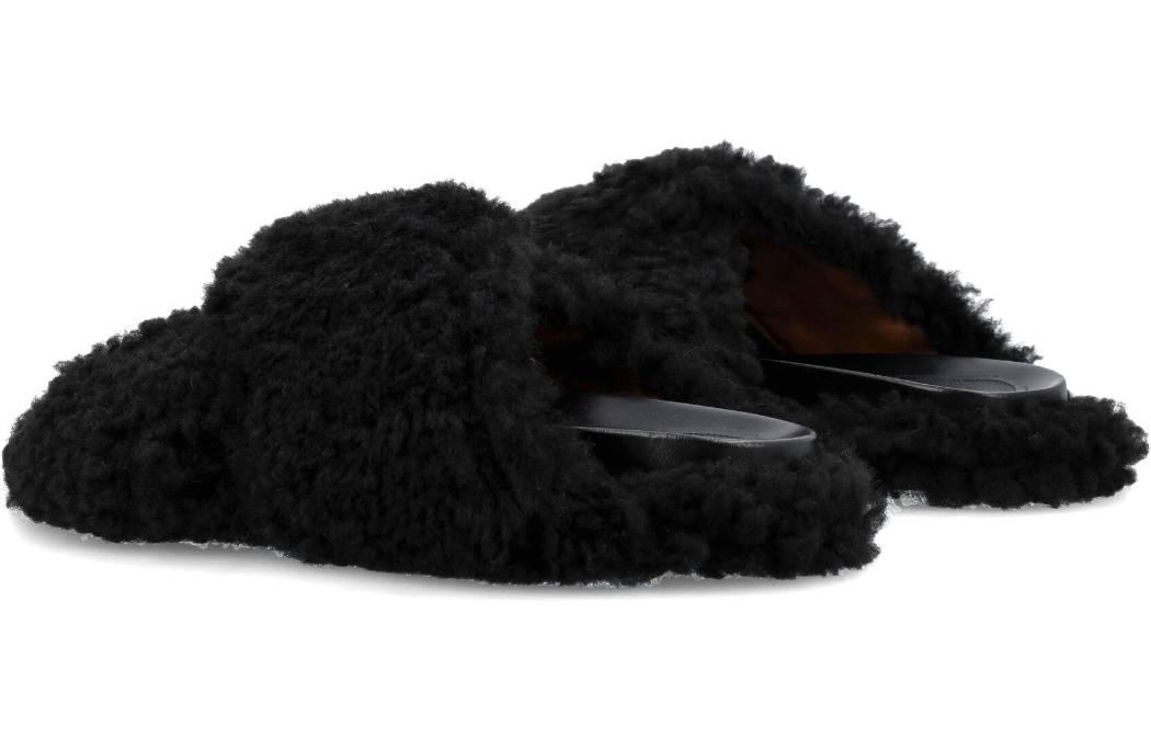 Shop Marni Givenchy Selipar 'Black Shearling' FBMS014201LM07100N9