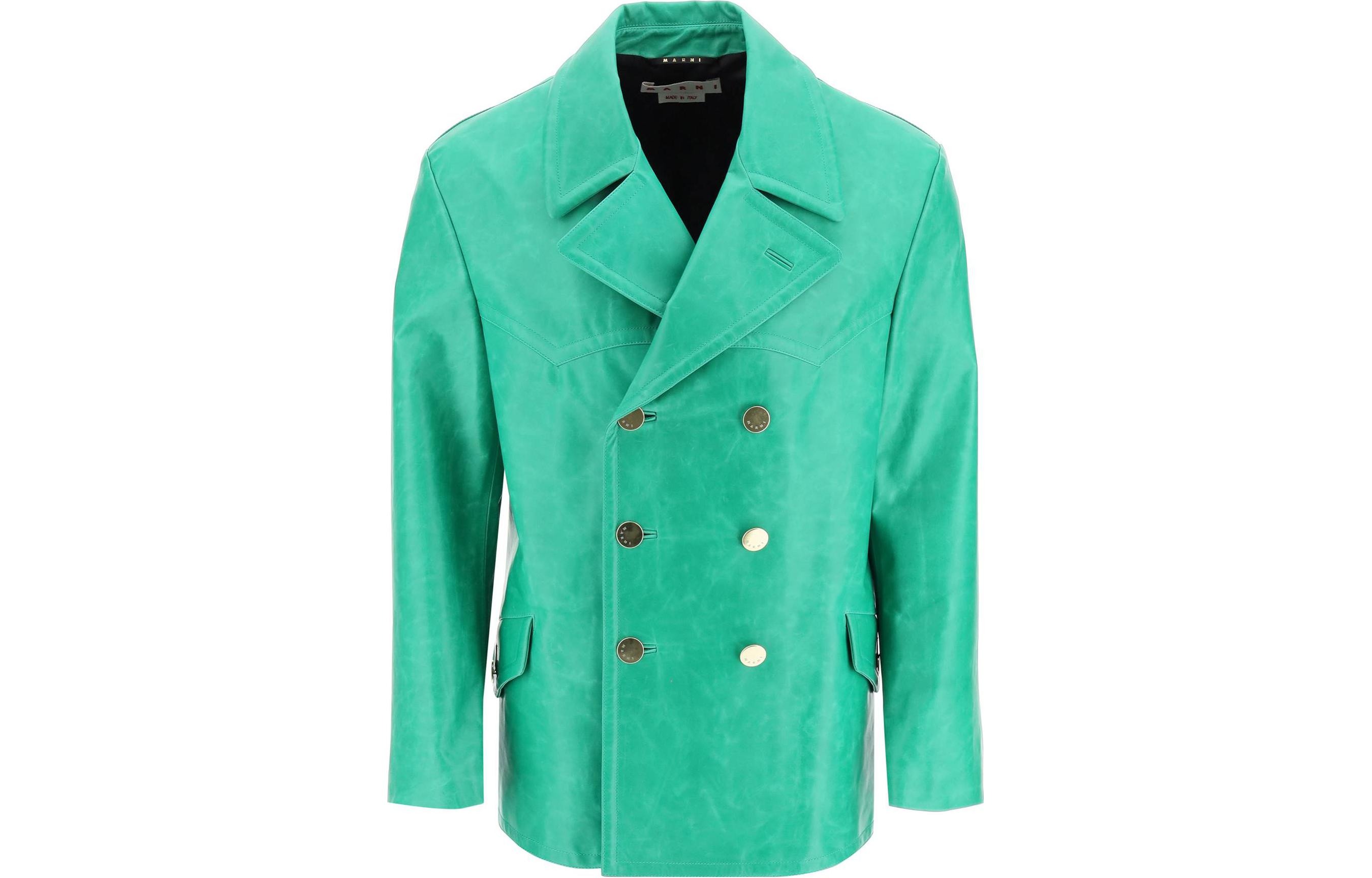 Marni Green Logo Floral Loose-Fit Button-Up Jacket JUMU0145W1-UTP753-MDV67