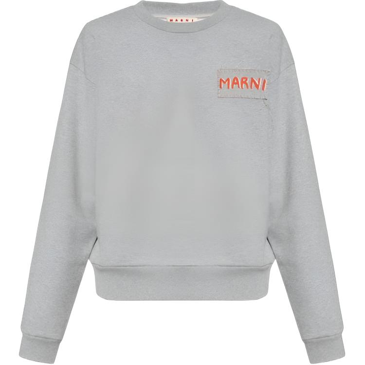MARNI Grey Logo Print Applique Long Sleeve Sweatshirt FUMU0136X0UTC39700N15-GREY