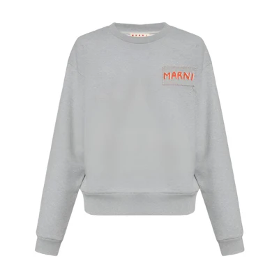 MARNI Grey Logo Print Applique Long Sleeve Sweatshirt FUMU0136X0UTC39700N15-GREY