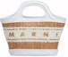 Buy Microbolso Blanco de Marni en Cuero y Tela Efecto Rafia