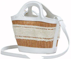 Order Marni Leather and Raffia Effect Fabric Microbag White