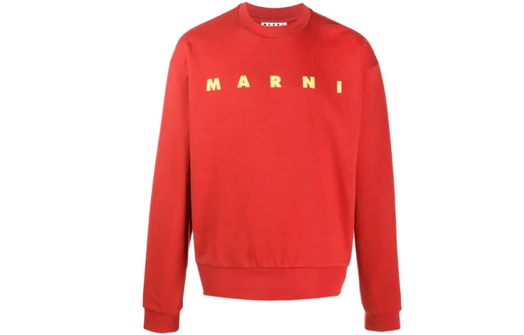 MARNI Letter Print Hoodie Pullover Unisex Long Sleeve White FUMU0067PF-USCV84-BUW03