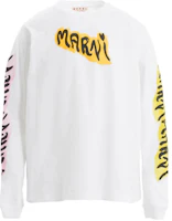 Marni Letter Print Long Sleeve Crewneck Sweatshirt Unisex White HUMU0274P0-USCV52-GLW01 Marni Letter Print Long Sleeve Crewneck Sweatshirt Unisex White HUMU0274P0-USCV52-GLW01