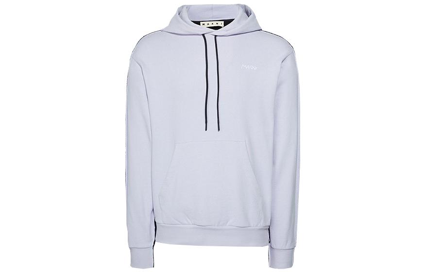 MARNI Logo Applique Drop Shoulder Sweatshirt Light Blue (Menswear) FUMU0137X0UTC397-BLUE