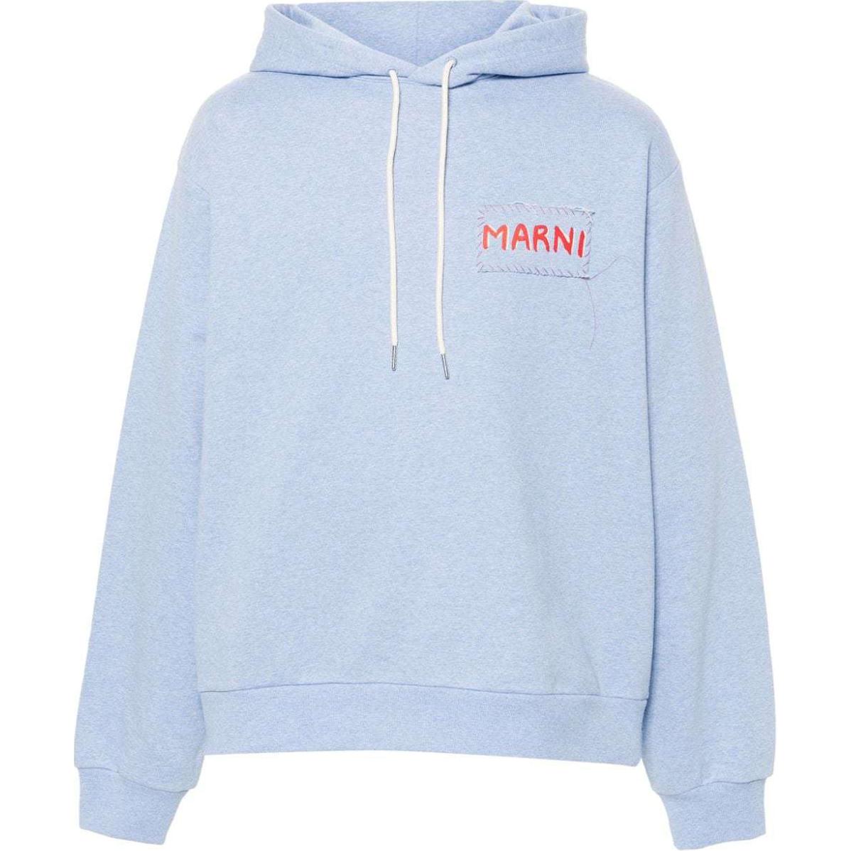 MARNI Logo Embroidered Hoodie White () A171802292001-WHITE