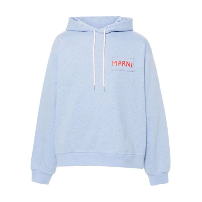 MARNI Logo Embroidered Hoodie White () A171802292001-WHITE