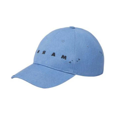 MARNI Logo Embroidered Cotton Baseball Cap Blue for Men. CLZC0108S2UTC34200B52