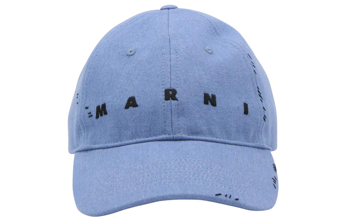 Lookbook Topi Besbol Kapas Sulam Logo MARNI Biru Lelaki. CLZC0108S2UTC34200B52