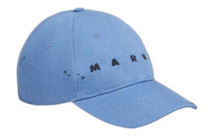 Shop Topi Besbol Kapas Sulam Logo MARNI Biru Lelaki. CLZC0108S2UTC34200B52