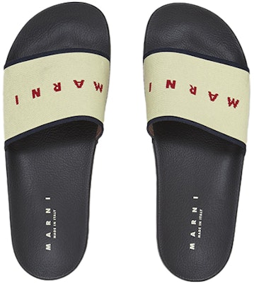 마르니 로고 자카드 슬라이드 (베이지/블랙) SAMR003202P4547ZO101 Shop 마르니 로고 자카드 슬라이드 (베이지/블랙) SAMR003202P4547ZO101