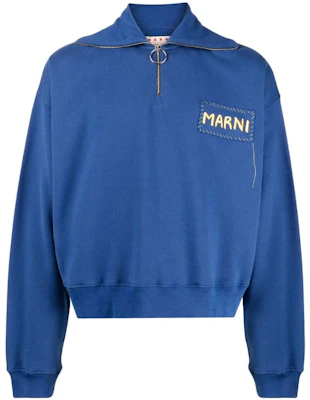 MARNI Logo Patch Loose Pullover Sweatshirt Men’s Cobalt Blue FUMU0127X0-UTC269-00B58 Buy MARNI Logo Patch Loose Pullover Sweatshirt Men’s Cobalt Blue FUMU0127X0-UTC269-00B58
