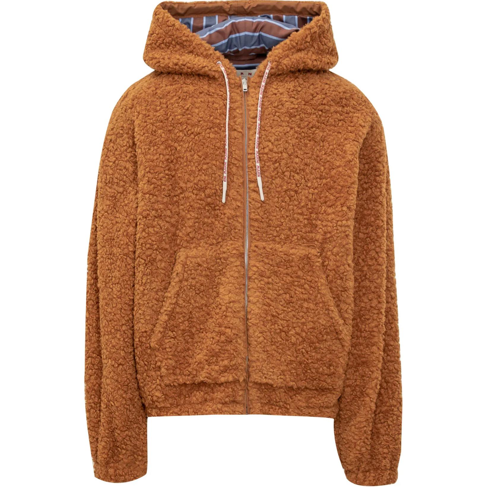 MARNI Logo Print Cotton Hoodie Rose Pink FUMU0067PNUSCW60-PINK