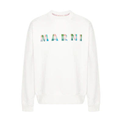 MARNI Logo Print Crewneck Long Sleeve Sweatshirt Blue FUMU0074X1UTC39700B21