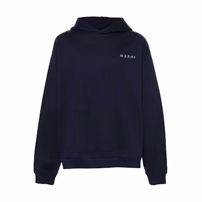 MARNI Logo Print White Hoodie Long Sleeve Oversized Fit FUMU0067POUSCW96-WHITE