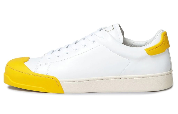 Marni Low-Top Leather Sneaker 'White Yellow'