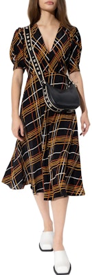 MARNI Minimalist Plaid V-Neck Short Sleeve Long Dress Floral Pattern ABMA0921A0-UTSF88-WRN99 Lookbook MARNI Minimalist Plaid V-Neck Short Sleeve Long Dress Floral Pattern ABMA0921A0-UTSF88-WRN99