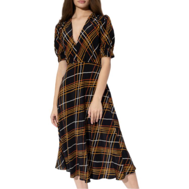 Purchase MARNI 極簡格紋V領短袖連身洋裝 花卉圖案 ABMA0921A0-UTSF88-WRN99