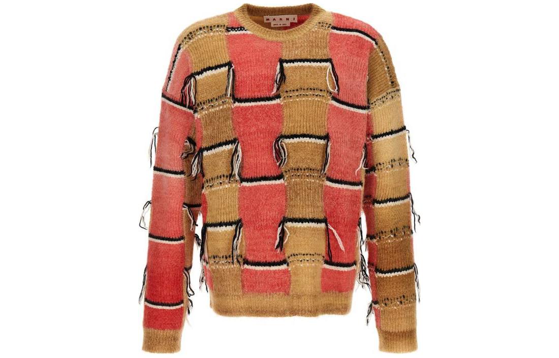 MARNI Multicolor Crewneck Pullover Knit Sweater  Long Sleeve GCMG0334Q0UFP402INW34