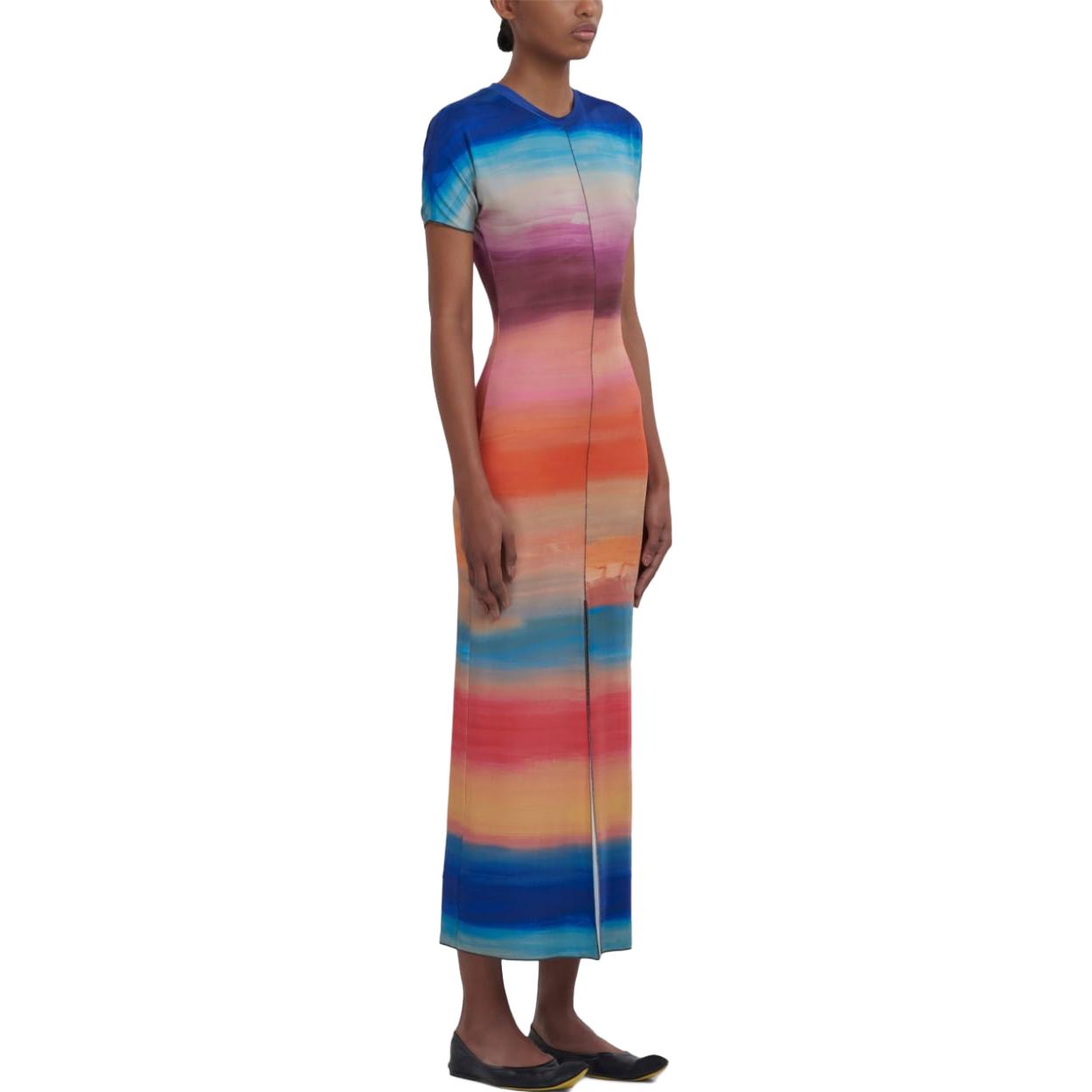 Purchase MARNI 多色條紋短袖長洋裝 圓領款式 ABMA0992A0UTV975-DSX99