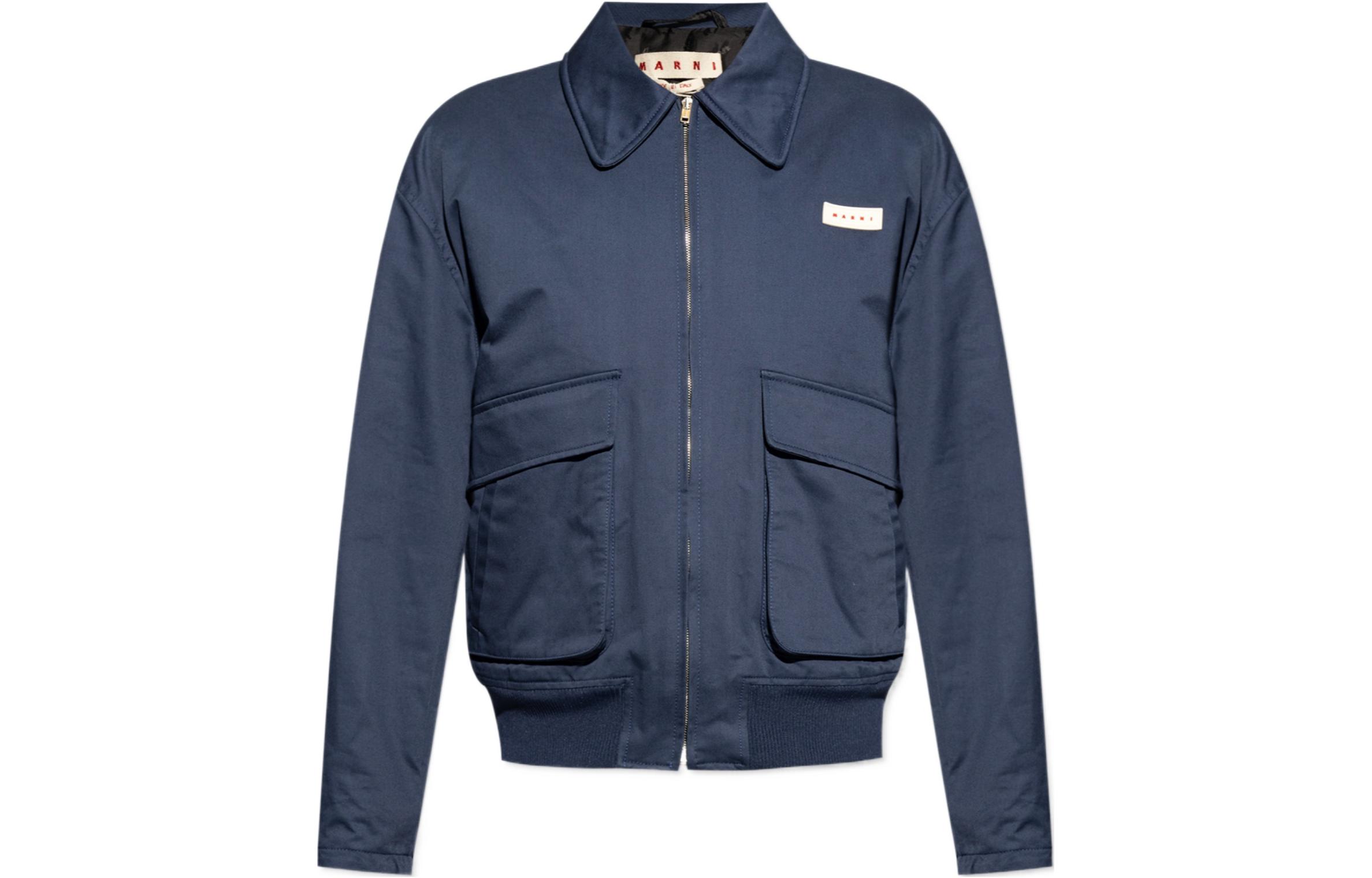 MARNI Orange Checked Tech Wool Bomber Jacket Grey Outerwear JUMU0155U0UTWA11CHR65