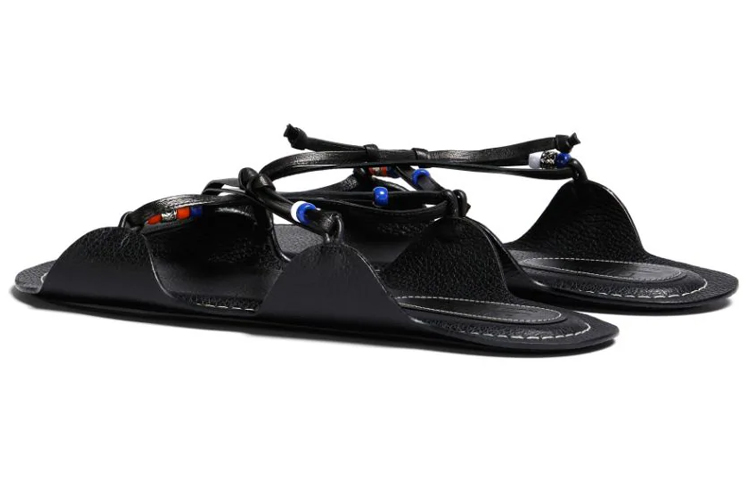 Marni No Vacancy Inn Calfskin Cross-Strap Slide 'Black' 圖 3