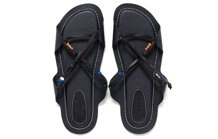 Marni No Vacancy Inn Calfskin Cross-Strap Slide 'Black' 圖 4