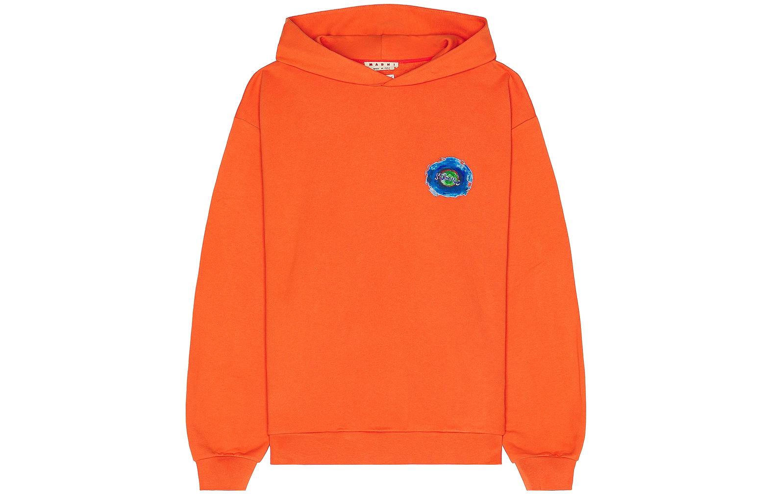 MARNI Orange Sleeveless Hoodie with Letter Print FUMU0120PX-USCV20-MWR17