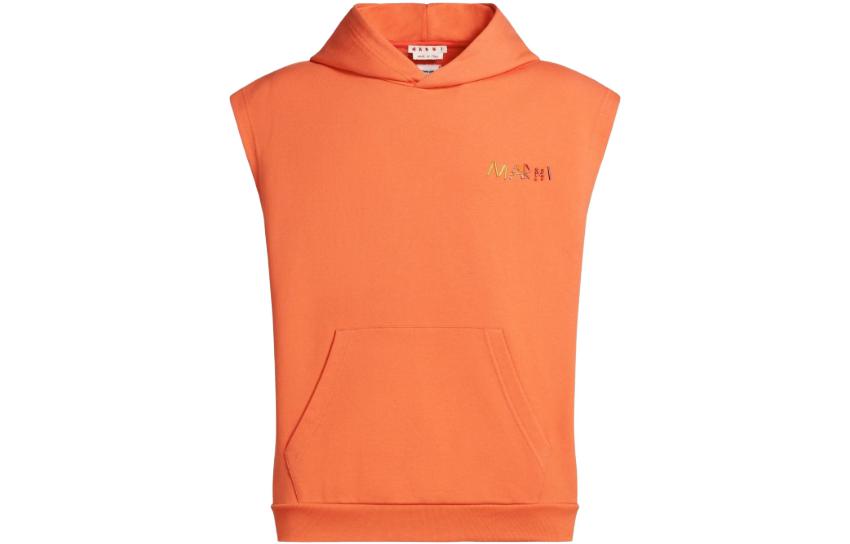 MARNI Orange Solid Logo Print Drawstring Zip Hoodie Jacket FUMU0128A0-UTV983-10841