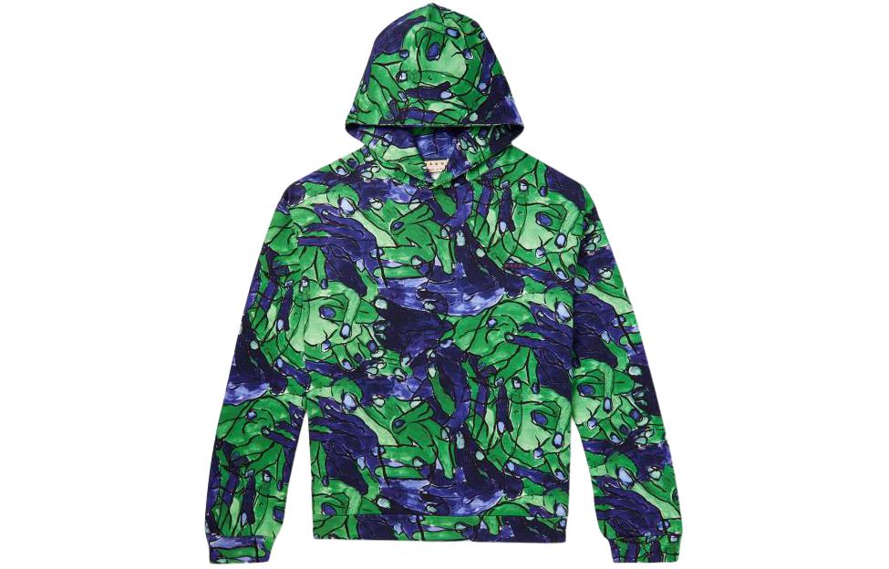 MARNI Oversized Hoodie with Logo Print in Cream Yellow FUMU0073PDUSCW89-YELLOW