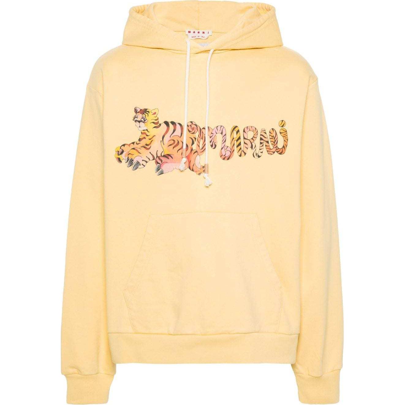 Marni Paint-Splatter Logo Print Crewneck Sweatshirt Navy () FUMU0074P0UTC029-00B99