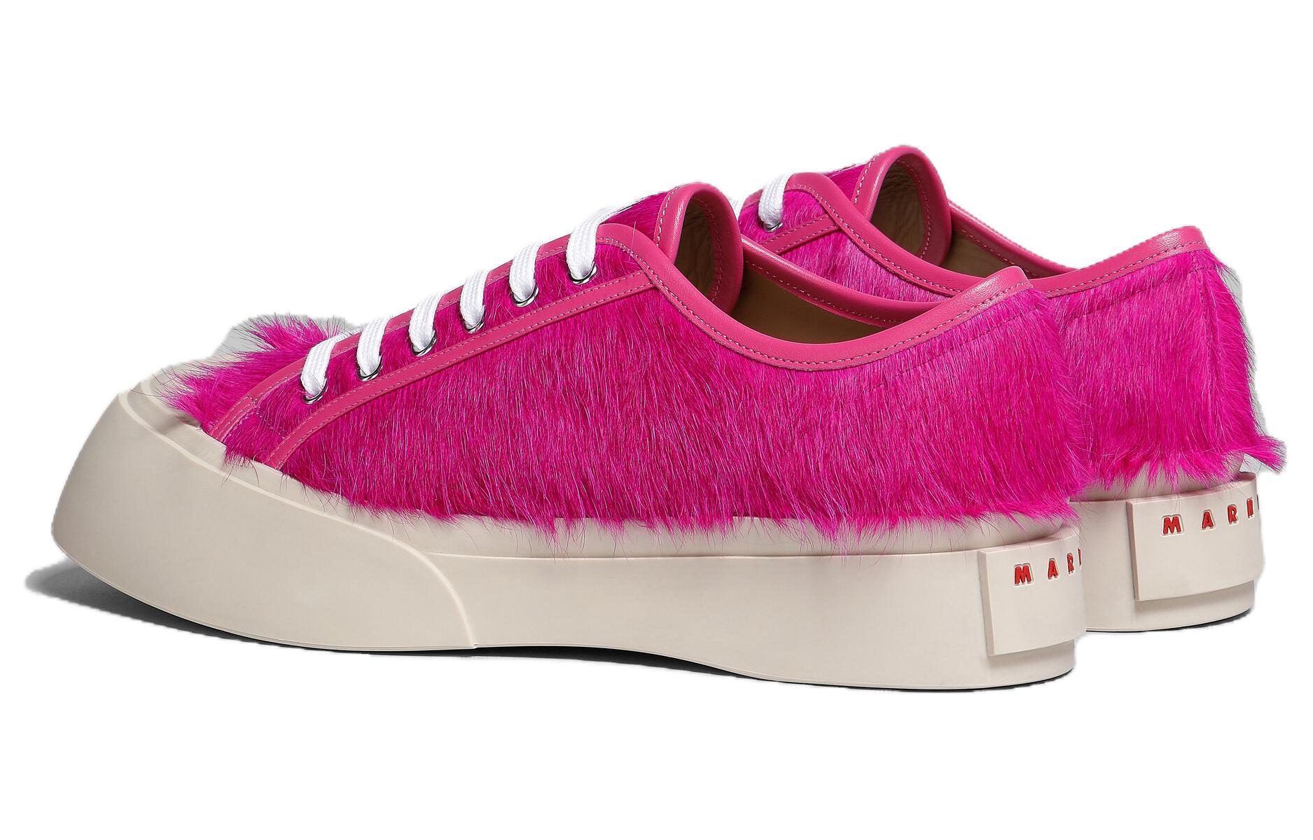 Shop Marni Pablo Lace-Up Sneaker 'Fuchsia Calf Hair' SNZU002002-P4122-00C57