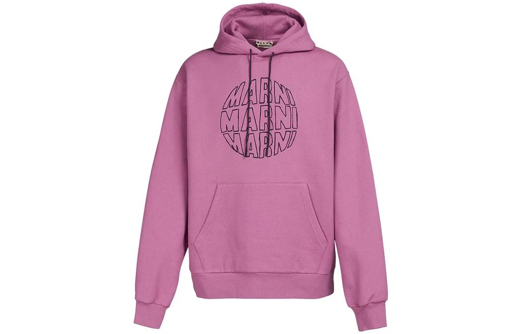 Marni Pink Hoodie with Sketch Embroidery and Drawstring FUMU0073S7USCU52DDC09