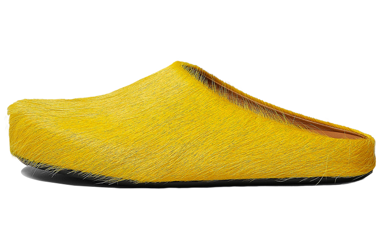 Marni Slider Sandals 'Yellow Calf Hair'