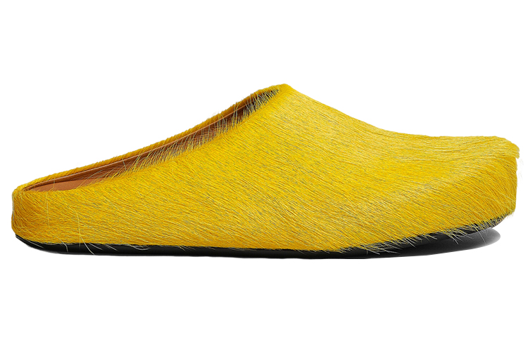 Marni Slider Sandals 'Yellow Calf Hair' 圖 2