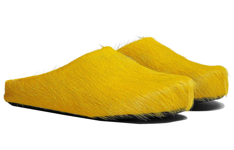 Marni Slider Sandals 'Yellow Calf Hair' 圖 3
