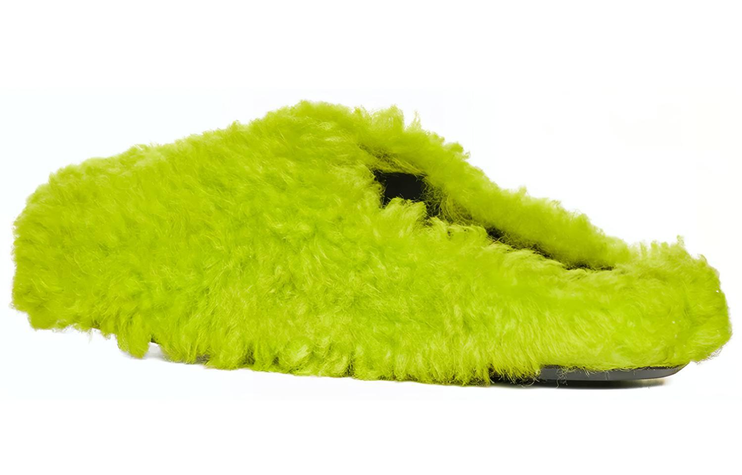 Shop Marni 绿色羊绒懒人鞋 SBMR000600LM07100V07