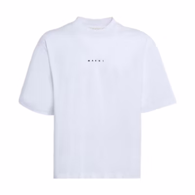 MARNI Solid Color Letter Print Crewneck T-Shirt Men HUMU0223P1-USCS87-LOW01