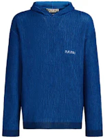 MARNI Solid Color Letter Print Hoodie Blue Pullover GCMG0325Q0-UFCB14-MXB52 MARNI Solid Color Letter Print Hoodie Blue Pullover GCMG0325Q0-UFCB14-MXB52