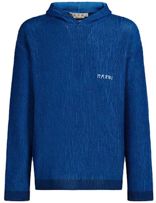 MARNI Solid Color Letter Print Hoodie Blue Pullover GCMG0325Q0-UFCB14-MXB52 Buy MARNI Solid Color Letter Print Hoodie Blue Pullover GCMG0325Q0-UFCB14-MXB52