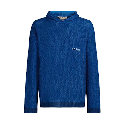 MARNI Solid Color Loose Fit Jacket Dark Blue Long Sleeve Outerwear CUMU0016A0-S45455-13066