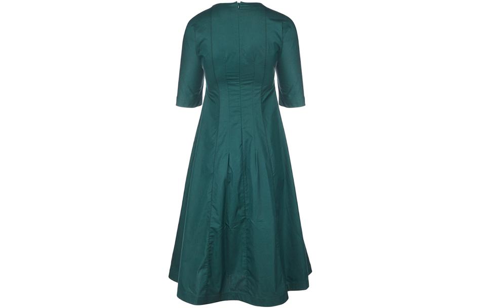 Shop MARNI 純色短袖連身裙 綠色 ABMA0696A0-UTCZ56-00V60