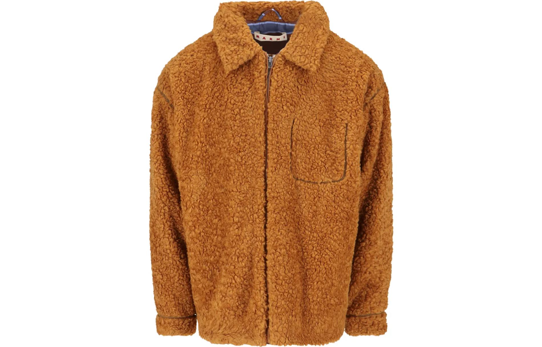 MARNI Solid Leather Jacket Black JUMY0043QU-ULA736-00N99