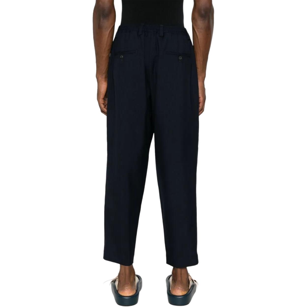 Shop MARNI Seluar Kasual Lelaki Potongan Lurus Biru Gelap dengan Zip PUMU0017U4TW83900B99