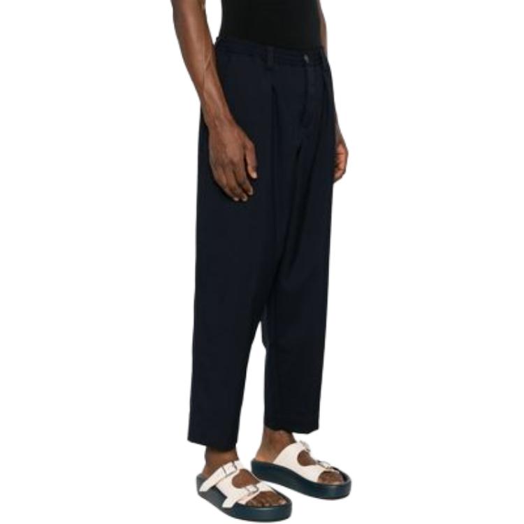 Purchase MARNI Seluar Kasual Lelaki Potongan Lurus Biru Gelap dengan Zip PUMU0017U4TW83900B99