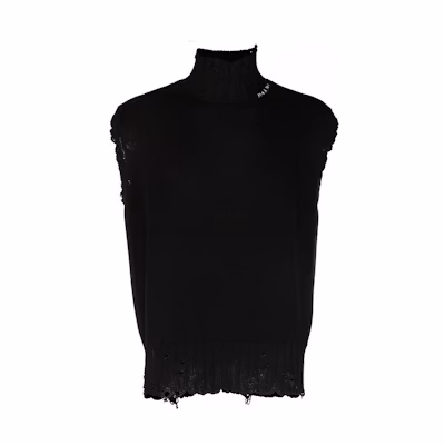 MARNI SS22 Black Vintage-Style Sleeveless Turtleneck Sweater. DVMG0045A0UFC65200N99
