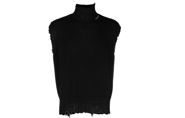 Order MARNI SS22 黑色復古無袖高領毛衣。 DVMG0045A0UFC65200N99